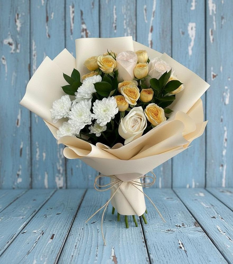 Букет цветов из: Розы и Хризантемы в Ерёминской
