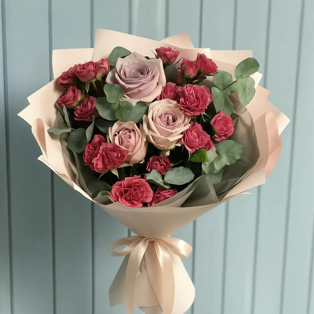 Букет цветов из: Гвоздики и Розы в Ерёминской