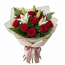 Букет цветов из:  Лилии и Розы #REPLACE_PRED# Ерёминской