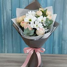 Букет цветов из:  Хризантемы и Розы в Ерёминской