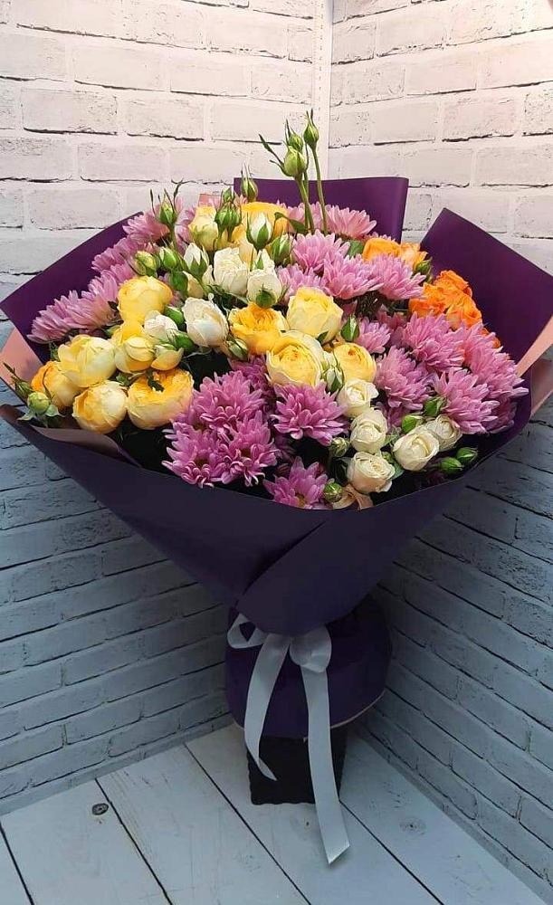 Букет цветов из: Хризантемы и Розы в Ерёминской