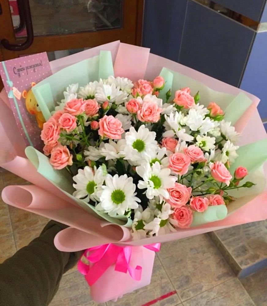 Букет цветов из: Розы и Хризантемы в Ерёминской