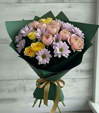 Букет цветов из:  Хризантемы и Розы в Ерёминской