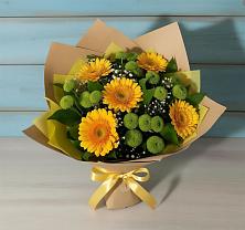 Букет цветов из:  Герберы и Хризантемы в Ерёминской