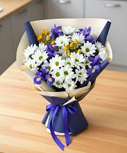 Букет цветов из:  Розы, Ирисы и Хризантемы в Ерёминской