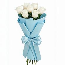 Букет 7 белых роз Проуд в Ерёминской