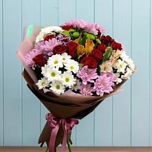 Букет цветов из:  Розы, Хризантемы и Альстромерии #REPLACE_PRED# Ерёминской