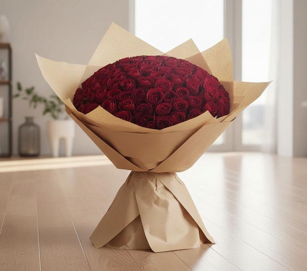 Букет 101 Красная роза в Ерёминской