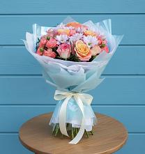 Букет цветов из:  Хризантемы и Розы в Ерёминской