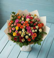 Букет Микс из разноцветных кустовых роз #REPLACE_PRED# Ерёминской